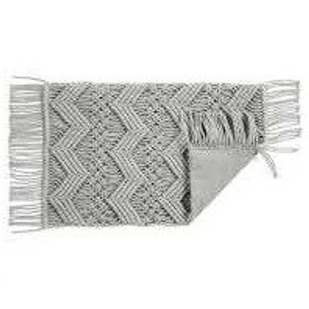 Lush Decor 13x20 Pillow Cover Macrame Boho Tan Cotton Fringe Chevron Decorative